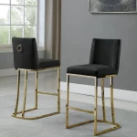 BQ-CH100-3: Counterheight Velvet Chairs in Gold