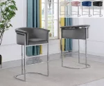 BQ-CH216-19: Single Velvet Counterheight Chair in Chrome
