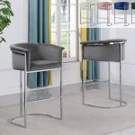 BQ-CH216-19: Single Velvet Counterheight Chair in Chrome