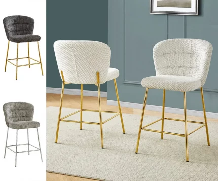 BQ-CH254 – 6: Fluffy Textured Counterheight Chairs
