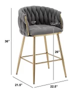 BQ-CH265-7: Braided Counterheight Barrel Chairs with Boucle Fabric - Image 2