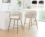 BQ-CH265-7: Braided Counterheight Barrel Chairs with Boucle Fabric