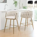 BQ-CH265-7: Braided Counterheight Barrel Chairs with Boucle Fabric