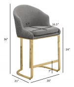 BQ-CH374-377 Teddy upholstered counter with Gold base - Image 2