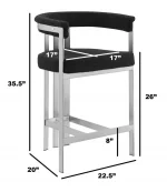 BQ-CH380-3: Boucle Fabric Counterheights with Brushed Chrome - Image 2