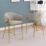BQ-CH454 – 7: Teddy Boucle Fabric Counterheight Chairs