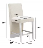 BQ- CH560-3: Boucle Fabric Counterheight Chairs with Chrome - Image 2