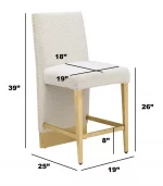 BQ-CH564-7: Boucle Fabric Counterheight Chairs with Gold Chrome - Image 2