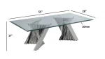 BQ-CT01 Glass Coffee Table with Stainless Steel Double Base - Image 2
