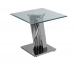 BQ-CT02 Glass End Table with Stainless Steel Base