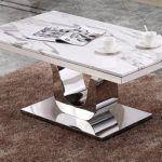 BQ-CT27 Marble Top Coffee Table with Stainless Steel Base