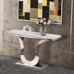 BQ-CT29 Marble Top Console Table with Stainless Steel Base