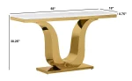 BQ-CT320-1 White Marble Coffee Table Sets: Coffee Table and End Table with Stainless Steel Gold Base - Image 5
