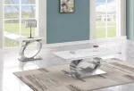 BQ-CT430-1 White Marble Coffee Table Sets: Coffee Table and End Table  with Stainless Steel Base