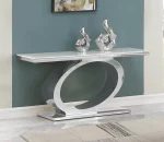BQ-CT432 White Marble Top Console Table with Stainless Steel Base