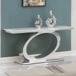 BQ-CT432 White Marble Top Console Table with Stainless Steel Base