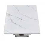 BQ-CT310-1 White Marble Coffee Table Sets: Coffee Table and End Table with Stainless Steel Base - Image 3