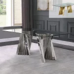 BQDT- D01, D02, D03, D04 Glass Dining Table (2 Sizes & Colors)