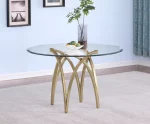 BQDT- D09 & D010 : Round Clear Glass Dining Table (2 Colors) - Image 6