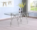 BQDT- D05, D06, D07, D08: Rounded Rectangular Glass Dining Table