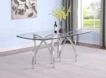 BQDT- D05, D06, D07, D08: Rounded Rectangular Glass Dining Table - Image 3