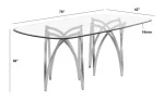 BQDT- D05, D06, D07, D08: Rounded Rectangular Glass Dining Table - Image 2