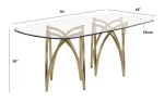 BQDT- D05, D06, D07, D08: Rounded Rectangular Glass Dining Table - Image 5