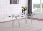 BQDT- D05, D06, D07, D08: Rounded Rectangular Glass Dining Table - Image 9