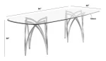 BQDT- D05, D06, D07, D08: Rounded Rectangular Glass Dining Table - Image 8