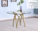 BQDT- D09 & D010 : Round Clear Glass Dining Table (2 Colors)