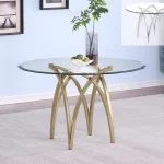 BQDT- D09 & D010 : Round Clear Glass Dining Table (2 Colors)