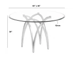 BQDT- D09 & D010 : Round Clear Glass Dining Table (2 Colors) - Image 2