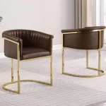 BQ-SC016L: Set of 2 Leathaire Arm Side Chairs