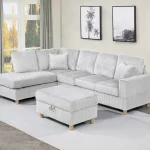 BQ-S02 – 3PC Velvet Corduroy Reversible Sectional