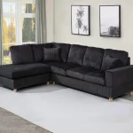BQS03–2PC  Velvet Corduroy Reversible Sectional