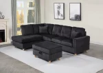 BQS03 –3PC Velvet Corduroy Reversible Sectional