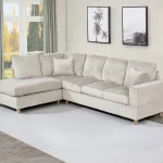 BQS04 –2PC Velvet Corduroy Reversible Sectional