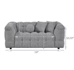 BQ-S10 Boucle Fabric Tufted Sofa & Loveseat with Pillows - Image 2
