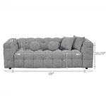 BQ-S10 Boucle Fabric Tufted Sofa & Loveseat with Pillows - Image 3