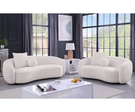 BQS90 : Cozy Teddy Fabric Sofa & Loveseat