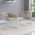 BQ-SC011: Boucle Fabric Side Chairs with Chrome