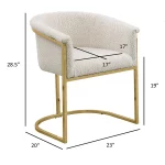 BQ-SC014-7: Boucle Fabric Side Chairs with Gold Chrome (4 Colors)
