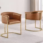 BQ-SC015L: Set of 2 Leathaire Arm Side Chairs