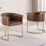 BQ-SC014L: Set of 2 Leathaire Arm Side Chairs