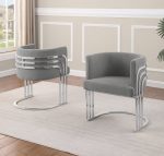 BQ-SC020 Teddy fabric barrel chairs with Silver base