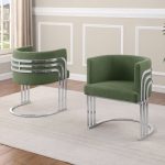 BQ-SC021 Teddy fabric barrel chairs with Silver base