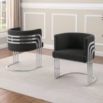 BQ-SC022 Teddy fabric barrel chairs with Silver base
