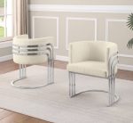 BQ-SC023 Teddy fabric barrel chairs with Silver base