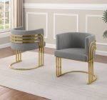 BQ-SC024 Teddy fabric Barrel chair with Gold base