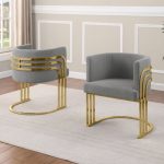 BQ-SC024 Teddy fabric Barrel chair with Gold base